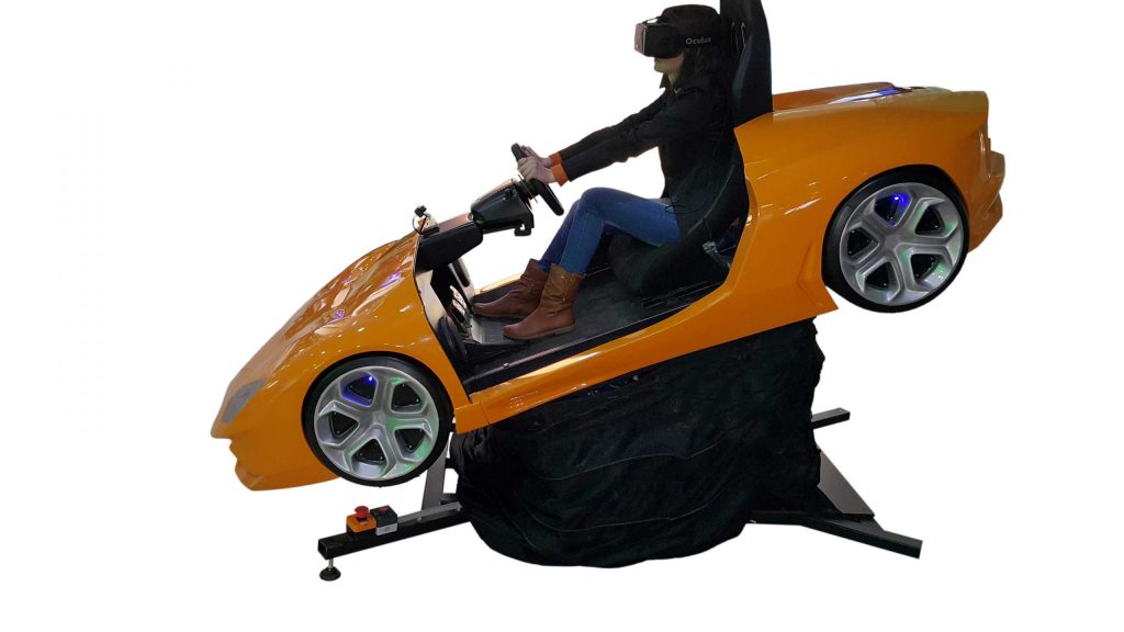 Themed supercar simulator on a Gmotion 2DOF motion base
